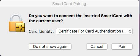 macos high sierra smart card login|Smart card.